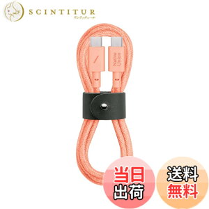 �y���������zNative Union Type-C Belt Cable -USB-C to USB-C 4ft Ultra-Strong Charging Cable �F�FApricot (�A�v���R�b�g)