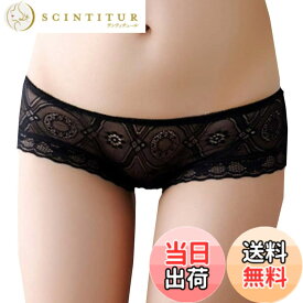 【送料無料】BUZZxSELECTION(バズ セレクション) レディース パンツ ショーツ 下着 花柄 レース ローライズ ランジェリー TV070 色：07ブラック、サイズ：Free Size