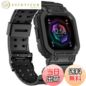 �y���������zamBand Fitbit Versa 4/ Fitbit Versa 3/ Fitbit Versa 2/ Fitbit Versa Lite/Fitbit Sense 2/ Fitbit Sense�o���h �P�[�X�t�� �ی�P�[�X �X�g���b�v ���ȃX�|�[�c�v���e�N�^�[ �� �F�F�u���b�N�A�T�C�Y�FFi