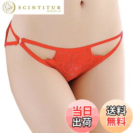 【送料無料】BUZZxSELECTION(バズ セレクション) レディース レース シースルー セクシー 下着 ショーツ パンツ ランジェリー TV123 色：08 レッド、サイズ：Free Size