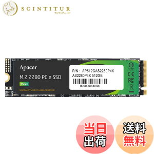 �y���������zApacer �A�y�C�T�[ M.2 SSD �F�F�u���b�N�A�T�C�Y�F512GB