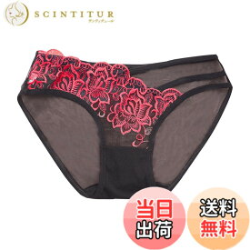 【送料無料】[バズ セレクション] シースルー 花柄 インナー ショーツ パンツ 下着 ランジェリー レディース TV227 色：レッド、サイズ：Free Size