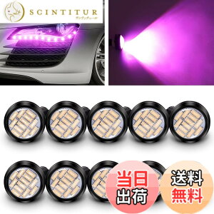�y���������zX-STYLE �C�[�O���A�C LED �f�C���C�g �X�|�b�g���C�g 22mm 12�Aled �{���g�^ ���� ��ʌv �h�� ���P�x ���ߍ��݌^ 12V 10�Z�b�g�i�s���N�j �F�F�s���N�A�T�C�Y�F22mm