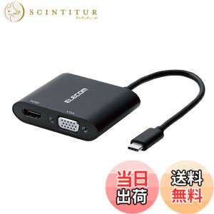 �y���������z�G���R�� �h�b�L���O�X�e�[�V���� USB-C HDMI �ϊ� TYPE-C - HDMI & VGA (D-sub15�s��) �ϊ��A�_�v�^ �u���b�N AD-CHDMIVGA HDMI�P�[�u�� �Z�b�g �F�F1) �h�b�L���O�X�e�[�V�����P�i