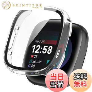 �y���������zBUITFOU For Fitbit Sense 2/Versa 4 �J�o�[ Fitbit Sense 2/Versa 4 �P�[�X �����^ PC+�K���X�f�� ��̌^ �t�@�[�E�F�C Fitbit Sense 2/Versa 4 �P�[�X�Ή� �S�ʕی� �����^ �����ȒP �ϏՌ� �����ߗ� �w