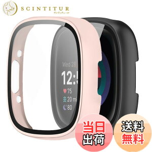 �y���������zBUITFOU For Fitbit Sense 2/Versa 4 �J�o�[ Fitbit Sense 2/Versa 4 �P�[�X �����^ PC+�K���X�f�� ��̌^ �t�@�[�E�F�C Fitbit Sense 2/Versa 4 �P�[�X�Ή� �S�ʕی� �����^ �����ȒP �ϏՌ� �����ߗ� �w