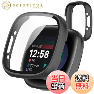 �y���������zTOORQR For Fitbit Sense 2/Versa 4 �P�[�X Fitbit Sense 2/Versa 4 �J�o�[ PC�f�� �J�o�[ �K���X�t�B������̌^ �S�ʕی� �ϏՌ� �y�� �w��h�~ ���h�~ �L�Y�h�~ �h�o ���{���Ɏq�� �F�F�u���b�N