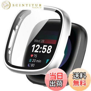 �y���������zKANOYO �Ή� Fitbit Sense 2/Versa 4 �P�[�X Fitbit sense2/Versa 4 �J�o�[ �[�d�Ή� �S�ʕی� PC�f��+�����K���X�t�B���� ��̌^ �ی�P�[�X �E���ȒP �ϏՌ� �w��h�~ ���h�~ �L�Y�h�~(�u���b