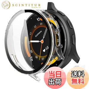 �y���������zINIAYOH For Garmin Venu 2 �J�o�[ �K�[�~�� Venu 2 �ی�P�[�X �����K���X�t�B����+���ϏՌ�PC�t���[�� ���˒ጸ �w��h�~ �y�ʃX�����݌v �F�F�N���A�A�T�C�Y�FVenu 3S