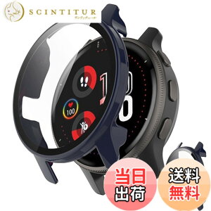 �y���������zINIAYOH For Garmin Venu 2 �J�o�[ �K�[�~�� Venu 2 �ی�P�[�X �����K���X�t�B����+���ϏՌ�PC�t���[�� ���˒ጸ �w��h�~ �y�ʃX�����݌v �F�F�u���[�A�T�C�Y�FVenu 2