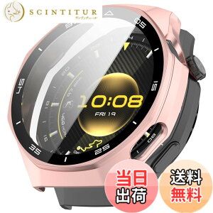 �y���������zBUITFOU For HUAWEI WATCH GT 6 Pro 46mm �J�o�[ HUAWEI(�t�@�[�E�F�C) WATCH GT 6 Pro 46mm �P�[�X �Ή� �����^ PC+�K���X�f�� ��̌^ �S�ʕی� �����ȒP �ϏՌ� �����ߗ� �w��h�~ ���h�~�i�u���b�N