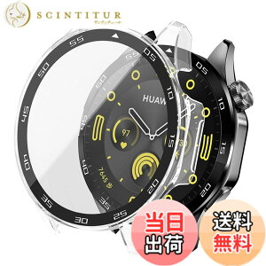 �y���������zJXRICH �Ή� HUAWEI WATCH GT4 �P�[�X �Ή� 46mm �y�� PC+�����K���X �t�@�[�E�F�CGT4 �p �ی�J�o�[ �����x �����ȒP �ϏՌ� �S�ʕی� WATCH GT 4�J�o�[ 46mm �J�o�[ �Ή� �F�F�N���A�A�T�C�Y