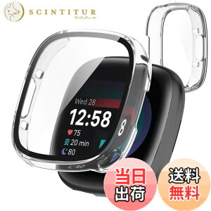 �y���������zJXRICH �Ή� Fitbit Sense 2/Versa 4 �P�[�X �y�� PC+�����K���X Fitbit Sense 2/Versa 4 �p �ی�J�o�[ �����x �����ȒP �ϏՌ� �S�ʕی� Fitbit Sense 2/Versa 4 �J�o�[ �Ή� �F�F�N���A