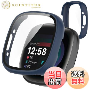 �y���������zJXRICH �Ή� Fitbit Sense 2/Versa 4 �P�[�X �y�� PC+�����K���X Fitbit Sense 2/Versa 4 �p �ی�J�o�[ �����x �����ȒP �ϏՌ� �S�ʕی� Fitbit Sense 2/Versa 4 �J�o�[ �Ή� �F�F�u���[