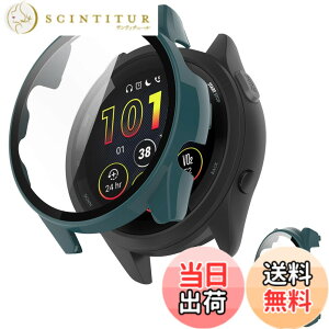 �y���������zINIAYOH For Garmin Forerunner 165 �J�o�[ �K�[�~�� Forerunner 165 �ی�P�[�X �����K���X�t�B����+���ϏՌ�PC�t���[�� ���˒ጸ �w��h�~ �y�ʃX�����݌v �F�F�O���[��