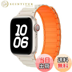 �y���������z[JUNOVA] for Apple Watch �o���h �V���R���}�O�l�b�g�X�g���b�v 38mm 39mm 40mm 41mm 42mm 42mm 44mm 45mm 46mm 49mm�Ή� Apple Watch Series 11(42mm)/10/9/8/7/6/5/4/SE/SE3�p �����Y �F�F�X�^�[���C�g���I�����WB