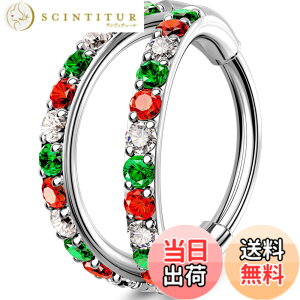 �y���������z[OUFER Body Piercing] 18G 316L�X�e�����X�| �@�����O 6/7/8mm �N���X�}�XCZ�W���G�� �{�f�B�s�A�X�W���G���[ �@�E/����/����/�@���u/�_�C�X�p �j�����p �s�A�X�Z�b�g Nose Ring Hoops �T�C�Y�F
