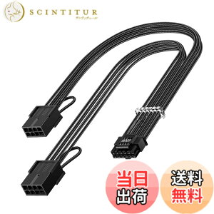 �y���������zFasgear PCI-e 5.0 12VHPWR�����P�[�u���A30cm/1�t�B�[�g 16(12+4)�s���I�X-PCIE 5.0 2x8(6+2)�s�����X �X���[�u�t�������R�[�h�AGeForce RTX 4070,4080,4090�p4�R�[��16AWG GPU�P�[�u���Ή�(�u���b�N)