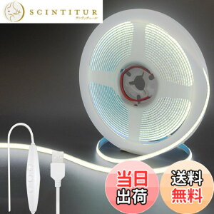 �y���������z�N���A�q���iClearhill�j5V ��5mm COB LED�X�g���b�v���C�g �����\ 5M �����F 6500K 400LEDs/M�A8W/M�ACRI90�A1500lm�A���b�L���H���ʃp�l�����C�g�X�g���b�v ��h��IP20 5�i�����A1.5m�P�[�u��