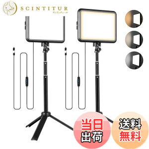 �y���������zNiceVeedi�B�e�p���C�g 2�p�b�NUSB�Ɩ����C�g LED���r�f�I���C�g10�i�K���� 2800K-6500K 280°�p�x���ߒ��߉\ �����^�ѕ֗��ȃ��C�g�Z�b�g �I�����C����c/���ϏƖ�/YouTube/Tik Tok/���C