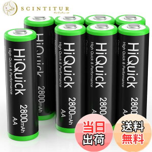�y���������zHiQuick �P3�d�r �[�d�� �P�O�j�b�P�����f�d�r 2800mAh �[�d�r �P3�` 8�{���� ��e�ʂ��イ�ł� �P�O�d�r rechargeable battery aa