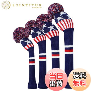 �y���������z�Z���F���邢�F�̃S���t�̃j�b�g�w�b�h�J�o�[ �A4���Z�b�g �A�h���C�o�[�A�t�F�A�E�F�C�E�b�h�ƃn�C�u���b�hut (Blue Star and Stripe)