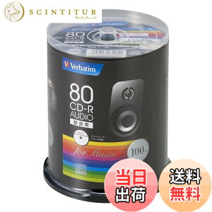 �y���������zVerbatim �o�[�x�C�^�� ���y�p CD-R 80�� 100�� �z���C�g�v�����^�u�� 48�{�� MUR80FP100SV1