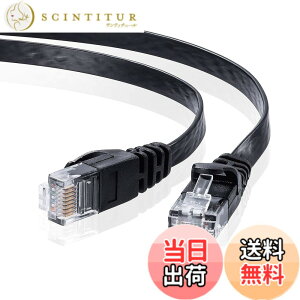 �y���������z�T�����T�v���C CAT6�t���b�gLAN�P�[�u�� (10m) 1Gbps/250MHz RJ45 �c���܂�h�~ �u���b�N LA-FL6-10BK