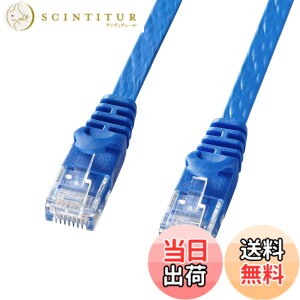 �y���������z�T�����T�v���C CAT6�t���b�gLAN�P�[�u�� (10m) 1Gbps/250MHz RJ45 �c���܂�h�~ �u���[ LA-FL6-10BL