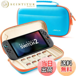 �y���������zJSAUX �X�����L�������O�P�[�X Nintendo Switch 2 (2025) �Ή��A10���̃Q�[���J�[�h���[�X���b�g�t�� �|�[�^�u���X�C�b�`2�P�[�X�A���s�E���[�p�̕ی�n�[�h�V�F�� BG0119 (�u���[)