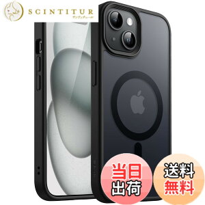 �y���������zJETech iPhone 15 Plus 6.7�C���`�p �}�O�l�b�g �P�[�X MagSafe�ɑΉ� �������̃}�b�g�w�� ���^ �ϏՌ� �J�o�[ (�u���b�N)