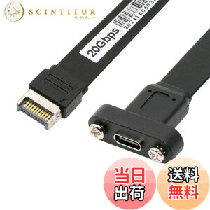 �y���������zNFHK USB 3.2 20�s�� Type-E IDC �t�����g�p�l���w�b�_�[����USB-C Type-C���X�����P�[�u�� 20Gbps �p�l���}�E���g�l�W�t��