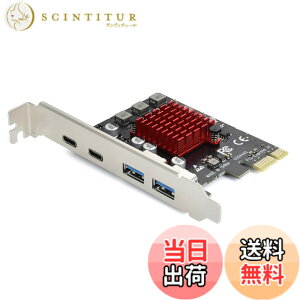 �y���������zELUTENG USB3.1���݃{�[�h 4�{�[�h �y2 USB-A & 2 USB-C�z 5Gbps PCIE�C���^�[�t�F�[�X�J�[�h USB3.0�g���J�[�h PCI-Express3.0�ڑ� PCI-E X1/X4/X8/X16 Windows 11/10/8/7/XP/Vista�Ή�