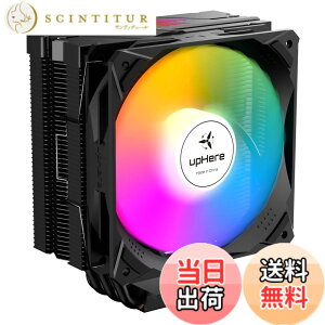 �y���������zupHere CPU�N�[���[�T�C�h�t���[�^ LGA1700�Ή� �����\ ARGB PWM�t�@���̗p AURA Sync���� 5V 3PIN ARGB/Auto RGB �q�b�g�p�C�v6�{ AM4�Ή� �����yS6C�z �c