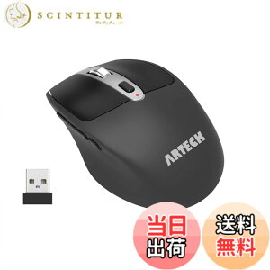 �y���������zArteck 2.4G ���C�����X �}�E�X USB���V�o�[ �l�ԍH�w�Ɋ�Â����݌v �É��N���b�N �T�C�h�{�^������ �}�E�X �R���s���[�^�[�A�f�X�N�g�b�v�APC�A���b�v�g�b�v�AWindows 11/10/8/7�Ƃ�