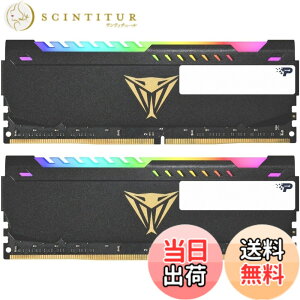 �y���������zPatriot Memory �p�g���I�b�g������ Viper Steel RGB DDR4 3600MHz PC4-28800 16GB (8GBx2��) �f���A���L�b�g �f�X�N�g�b�v�p������ PVSR416G360C0K
