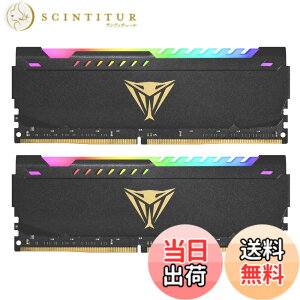 �y���������zPatriot Memory �p�g���I�b�g������ Viper Steel RGB DDR4 3200MHz PC4-25600 16GB�f���A���L�b�g (8GBx2��) �f�X�N�g�b�v�p������ PVSR416G320C8K