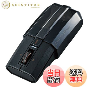 �y���������z�G���R�� �}�E�X Bluetooth (iOS�EiPadOS�Ή�) �[�d�� �É� �`���g�z�C�[��(���X�N���[��) �v���[�����[�h���� Ultimate Blue LED 4�{�^�� CapClip Pro �u���b�N M-CCP1BBBK