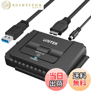 �y���������zUnitek USB-A IDE SATA �����Ή� USB3.0 �h���C�u�����A�_�v�^�[ 2.5/3.5�C���`HDD SSD ���w�h���C�u�ɑΉ� �R���o�[�^ �ő�18TB 5Gbps 12V/2A�d���A�_�v�^�[�t�� �O�t���h���C�u �������f�[�^�]