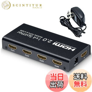 �y���������zELEVIEW HDMI���z�� �X�v���b�^�[ 1����4�o�� 4K/60Hz HDMI2.0/HDCP2.2�Ή� 18Gbps 4�|�[�g �����f����4��ʓ����o�� PS4/PS5/FireTV�ɑΉ� AC�d���A�_�v�^�[�t�� EHD-820N