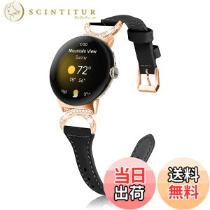 �y���������z[HeeNia] ���U�[�o���h Google Pixel Watch 3 41 mm / 2 / 1 �Ή� �x���g �v �_�C�������h �X�g���b�v �X�|�[�c�o���h Pixel Watch 3 41 mm / 2 / 1 �p ���v�x���g (�u���b�N)