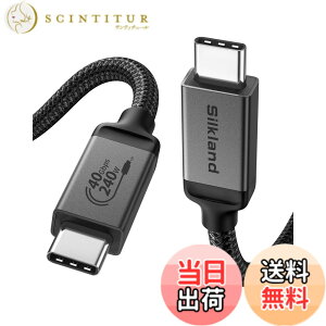 �y���������zSilkland Thunderbolt 4 �P�[�u���݊� [USB-IF �F��] USB4 �P�[�u�� 40Gbps 1M�AThunderbolt 5 ��USB-C�Ɖ��ʌ݊� PD3.1 240W 48V/5A �}���[�d 8K@60Hz HDR�Ή� �T���_�[�{���g4 �P�[�u�� MacBook�AiPad Pro�AiMac