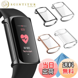 �y���������zFintie for Fitbit Charge 6 / 5 �P�[�X �N���A �\�t�g TPU ���b�L �X�N���[���J�o�[ �S�ʕی�o���p�[ �V�F�� �E���ȒP �ϏՌ��� �t�B�b�g�r�b�g �ی�J�o�[ (4�Z�b�g)(�V���o�[/�N���A/