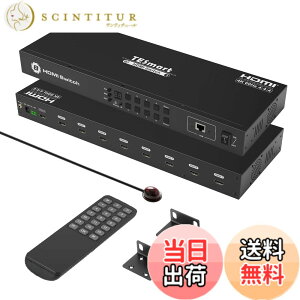 �y���������zTESmart HDMI �؂�ւ��� 8����1�o�� �ؑ֊� 8�|�[�g 4K@60Hz 8x1 �Z���N�^�[ HDMI �X�C�b�` ���������� EDID�@�\ HDCP2.2 RS232�ALAN�|�[�g �����X�L�����@�\ �������o�@�\ �P�[�u���A�����R��