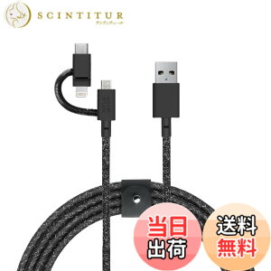 �y���������zNATIVE UNION [�l�C�e�B�u���j�I��] BELT Cable Universal 3-in-1 2m ���ϋv �}���[�d�P�[�u�� (���C�g�j���O/USB-C/Micro-USB�[�q�Ή�) [MFi�F��] (Cosmos)