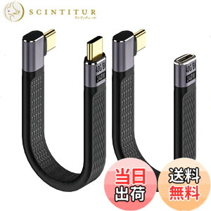 �y���������zLeehitech 2x13CM 240W PD�}���[�d Thunderbolt 4 �Z�� �P�[�u�� 40Gbps ���pL�� USB C to USB C �t���b�g�P�[�u�� �_��Ŏ����^�щ\ 8K@60Hz��ʓ��e�BiPhone 16/15 �V���[�Y�AiPad�AMacbook Air/Pro�AGalaxy