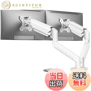 �y���������zErGear ���j�^�[�A�[�� �f���A�� 2��� �� �z���C�g 17-32�C���`�Ή� �ω׏d10kg �K�X�X�v�����O�� �f�B�X�v���C�A�[�� PC�A�[�� �����O VESA 75x75mm 100x100mm�Ή� �N�����v�� �O�����b�g
