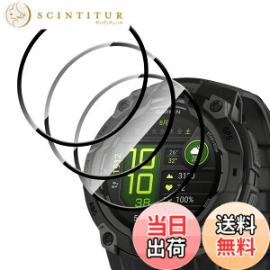 �y���������z�y3������zFor Garmin Instinct 3 45MM �t�B���� PMMA�f�ލ̗p �S�ʕی� �Ռ��z�� �ی�t�B���� ���ߗ�99�� �y�� ���^�b�`�� ���� �e�͐� �_� �C�A�h�~ �������� �w��h�~ Greerass 3D��