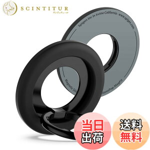 �y���������zSpigen �i�m�|�b�v�E�}�O�t�B�b�g MagSafe �Ή� �X�}�z�����O iPhone 16 �Ή� �y�X�}�z�X�^���h�^�L�b�N�X�^���h�@�\�z �}�O�l�b�g�� �����h�~ �V���R�� ���^�������O AMP09029�i�u���b