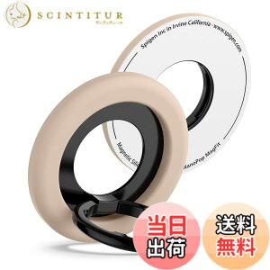 �y���������zSpigen �i�m�|�b�v�E�}�O�t�B�b�g MagSafe �Ή� �X�}�z�����O iPhone 16 �Ή� �y�X�}�z�X�^���h�^�L�b�N�X�^���h�@�\�z �}�O�l�b�g�� �����h�~ �V���R�� ���^�������O AMP09031�i�R�R�i